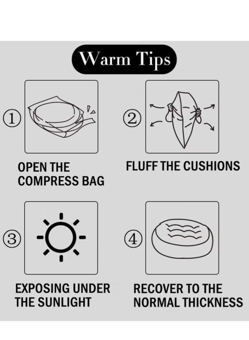 NAYIV Chair Pads Chair Seat Cushion with Ties Thickened Round Sofa Pillows  Meditation Floor Pillows for Adults Kids Washable Padded Chair Seat Pads Large Classroom Furniture Sitting Cushion Chair Seat Pads for Yoga Living Room Office 40*40*6cm Beige - Image 5